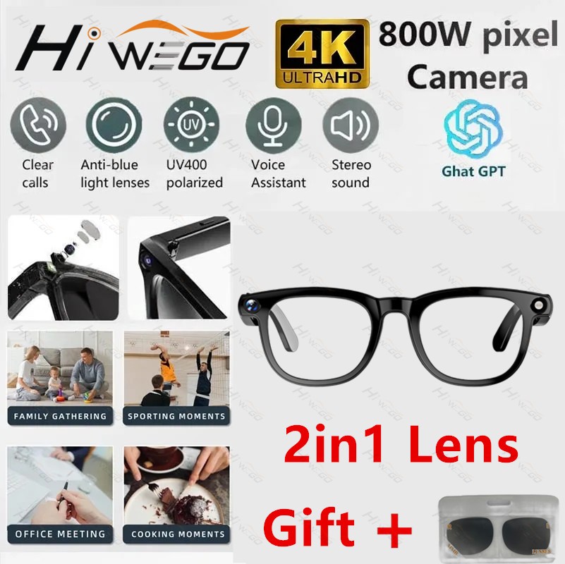Photography With Ai - Gafas Inteligentes 2 en 1 4K