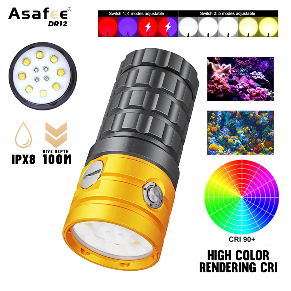 Asafee-linterna LED profesiona - Photography Yellow Light reseña y precio